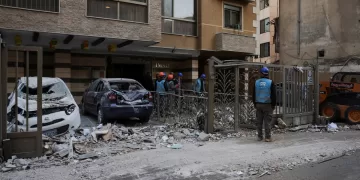 Strike hits Beirut apartment block 1 - Egyptian Gazette Strike hits Beirut apartment block