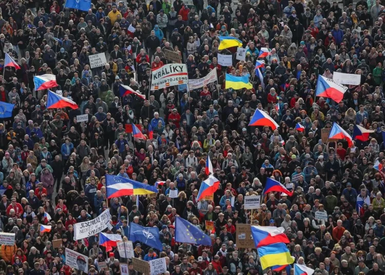 Czechs rally in largest anti-gov't protest since 2019 1 - Egyptian Gazette