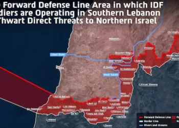 Israeli military publishes map of S. Lebanon territory under its control