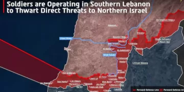 Israeli military publishes map of S. Lebanon territory under its control