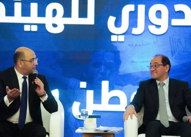 Egypt’s Minister of Finance, Ahmad Kouchouk, speaking at a panel discussion with members of the “Guardians of the ‎Nation Party” (Humat Al-Watan) on Friday.