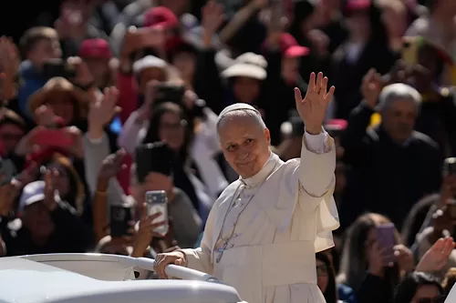 US Catholics back Pope Leo; Trump support slips 11 - Egyptian Gazette Pope Leo XIV arrives for his weekly general audience in St. Peter's Square, at the Vatican, on April 8, 2026. | AP Photo