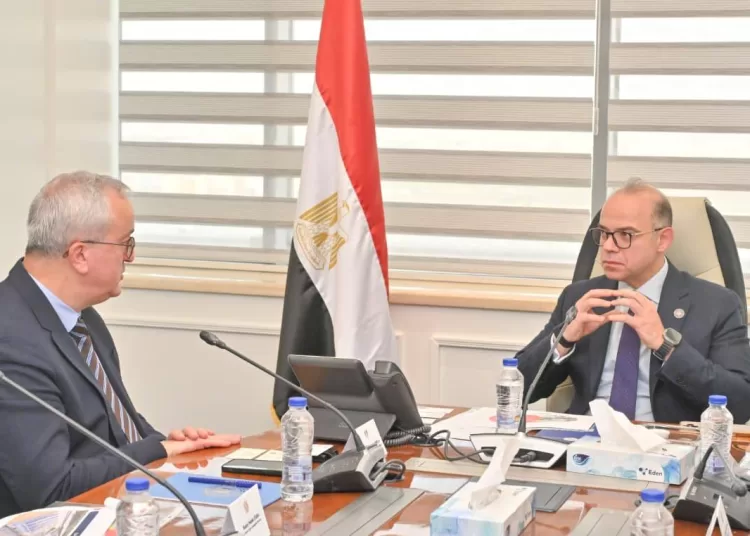 Minister of Investment and Foreign Trade during a meeting on Saturday with Martin Vaujour, President of the Africa, Middle East, and Central Asia (AMECA) region at Alstom.
