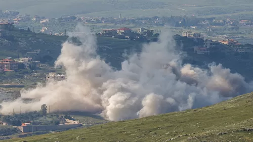 Smoke rises following Israeli military operations in southern Lebanon on April 29, 2026. AFP photo