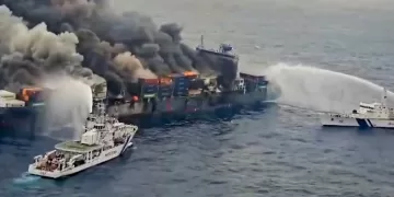 British military: Bulk carrier catches fire after hit off Qatar