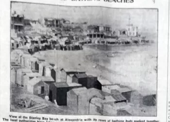 Crowded bathing beaches
