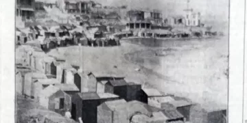 Crowded bathing beaches