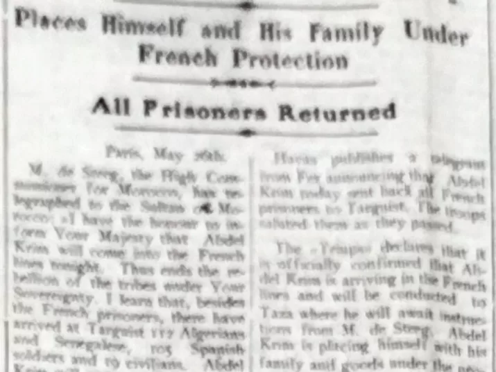 Abdel Krim surrenders 12 - Egyptian Gazette