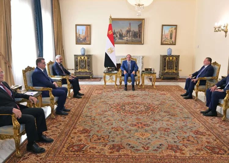 President Abdel Fattah El Sisi during a meeting on Sunday with Sidi Ould Tah, President of the African Development Bank Group (AfDB).