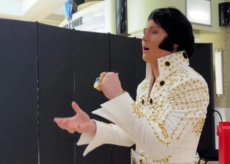 In this screenshot from video, Tucker Gladden, 17, rehearses his rendition of “My Boy” by Elvis Presley before taking the stage at the Tupelo Elvis Festival’s youth tribute artists competition on June 4, 2026, in Tupelo, Miss. (AP Photo/Sophie Bates)