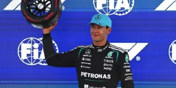 Russell storms to Barcelona pole