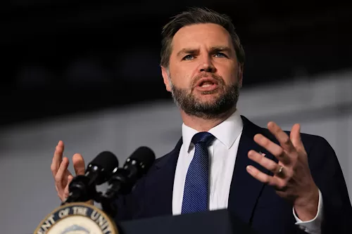 Vance slams Israel ‘freakout’ over Iran deal 12 - Egyptian Gazette U.S. Vice President JD Vance delivers remarks during an event at Gold Coast Studios on June 17, 2026 in Bethpage, New York.