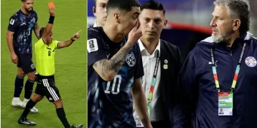 Paraguay’s Almiron sees red under new FIFA rule