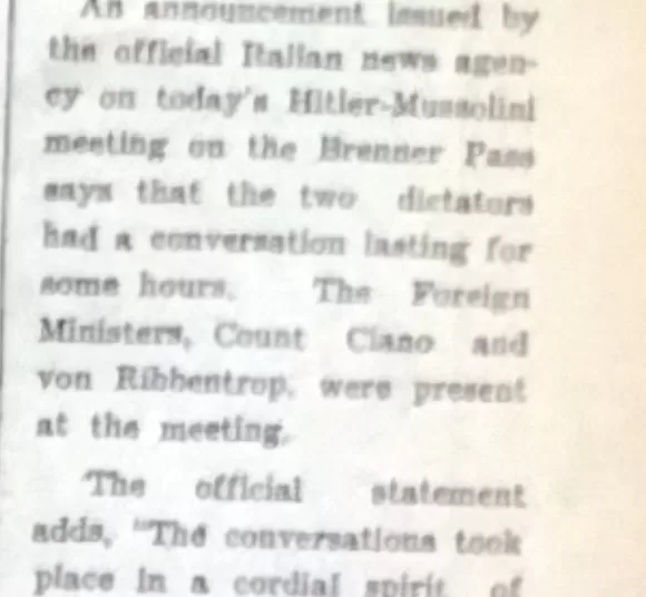 Hitler-Mussolini meeting 12 - Egyptian Gazette