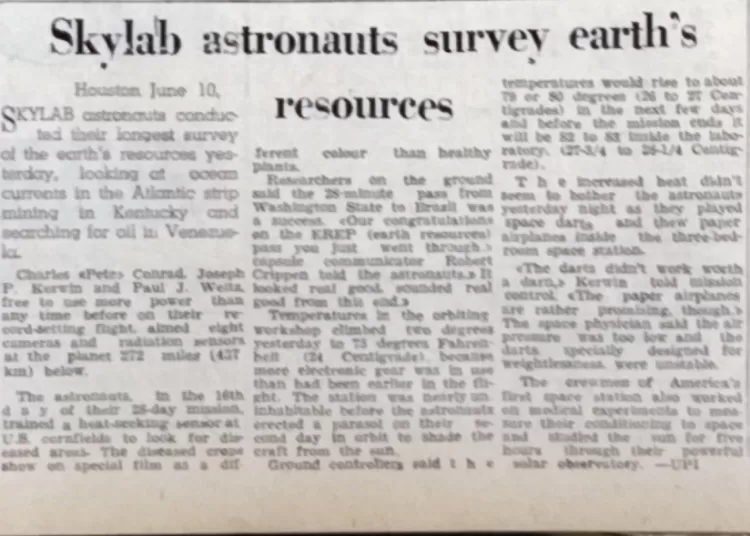 Skylab astronauts begin earth resources survey 11 - Egyptian Gazette Skylab astronauts begin earth resources survey 10 - Egyptian Gazette