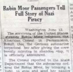 US Vessel Sunk by U-Boat in Atlantic