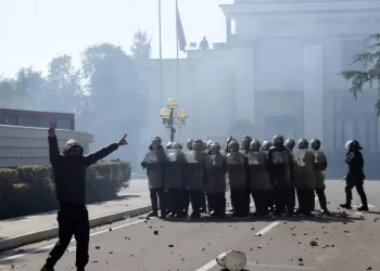 Albanian police use teargas to disperse demonstrators