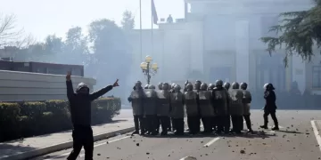 Albanian police use teargas to disperse demonstrators