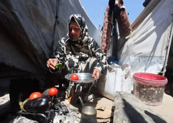 In Gaza’s tent camps, cigarette lighter a lifeline