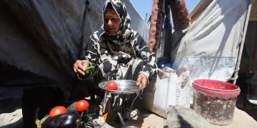 In Gaza’s tent camps, cigarette lighter a lifeline