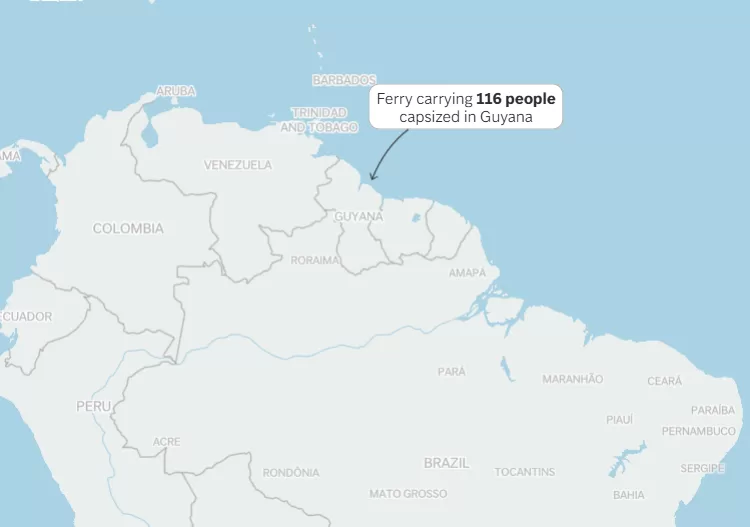 Ferry carrying 116 people capsizes off Guyana 13 - Egyptian Gazette Ferry carrying 116 people capsizes off Guyana 12 - Egyptian Gazette