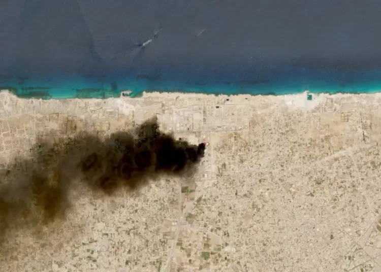 Libya: Attack on Zawiya substation causes major outage 12 - Egyptian Gazette A satellite image shows smoke rising from the Zawiya oil complex following drone strikes, in Zawiya, Libya, August 11, 2026. (Reuters)