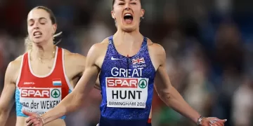 Hunt bags Euro sprint double