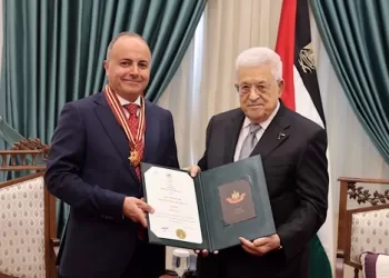 Palestinian leader awards Egypt’s departing ambassador the ‘Star of Jerusalem’