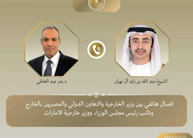 Egypt, UAE FMs discuss ties, regional developments 13 - Egyptian Gazette