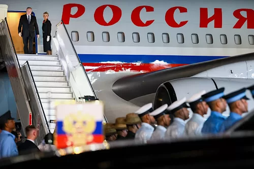 BRICS leaders meet in New Delhi amid wars, divisions 12 - Egyptian Gazette Russian President Vladimir Putin, left, leaves the plane upon his arrival for the BRICS Summit in New Delhi, India, on Friday, Sept. 11, 2026. (Vladimir Smirnov, Sputnik, Kremlin Pool Photo via AP)