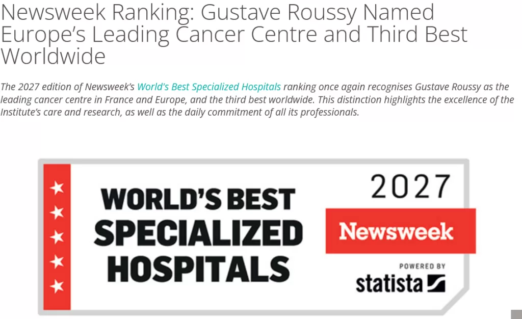 Gustave Roussy ranked best cancer centre in Europe, 3rd globally 13 - Egyptian Gazette