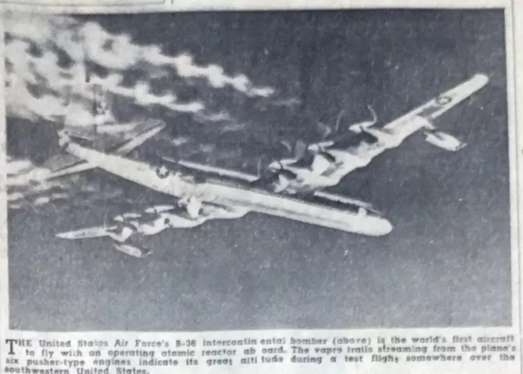 World’s first atomic-powered flight tested over US 11 - Egyptian Gazette