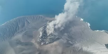 Volcanic island in Indonesia erupts