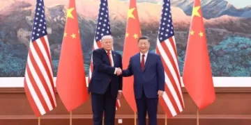 A diplomatic split screen as Trump and Xi meet