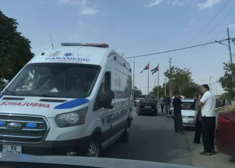 Paramedics on the scene after gunmen opened fire inside a church ‌in ‌Jordan’s Karak ‌governorate. (Social Media/Screenshot)