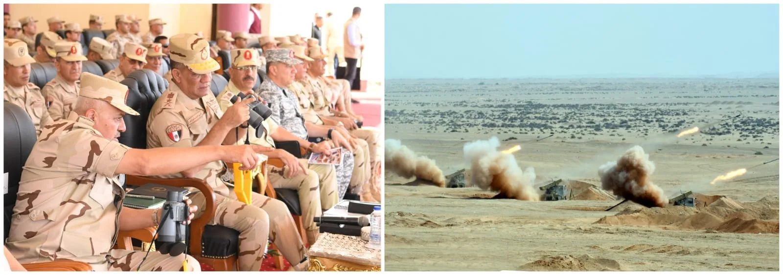 Egyptian defence minister oversees live-fire army exercise