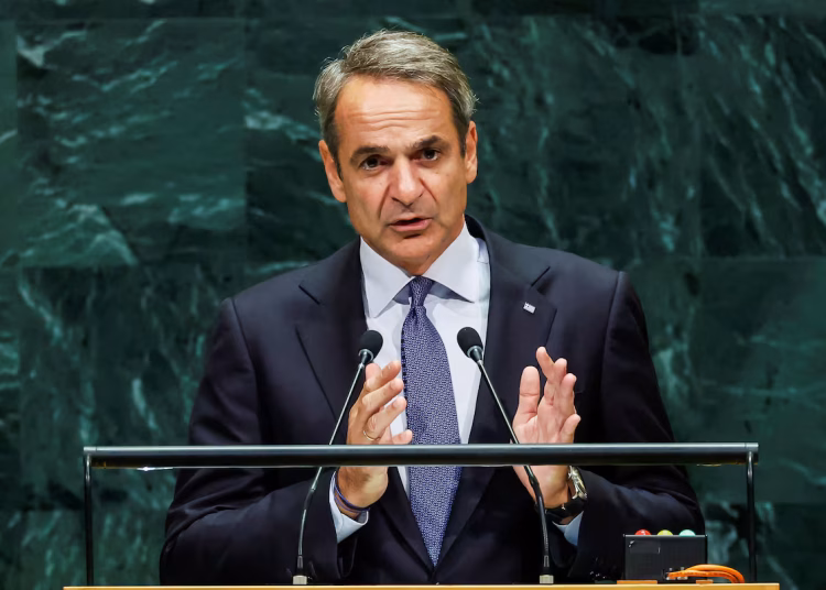 Greek Prime Minister Kyriakos Mitsotakis addresses the 81st United Nations General Assembly at UN headquarters in New York City, US, September 24, 2026. REUTERS/Eduardo Munoz