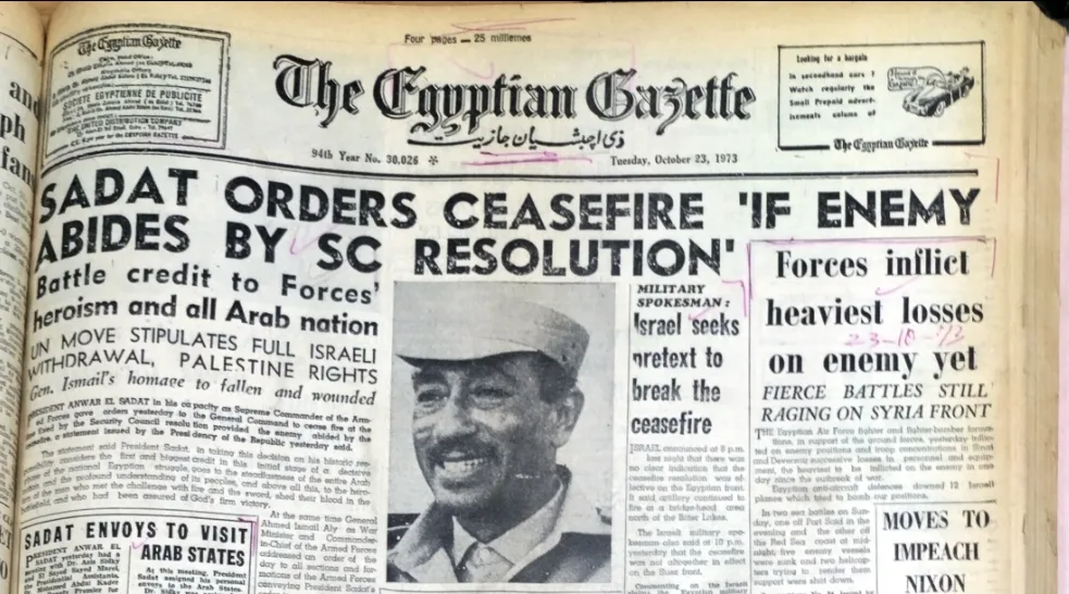 Sadat orders ceasefire “if enemy abides by SC resolution”
