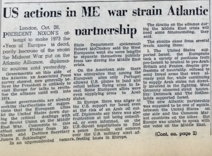 Mideast war strains Atlantic partnership