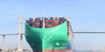 Giant CMA CGM Pantheon makes maiden transit through Suez Canal